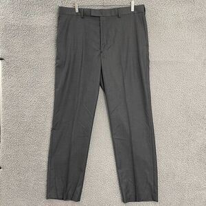 Axist‎ Premium Performance Flat Front Men 38 Gray No Iron Dress Pants